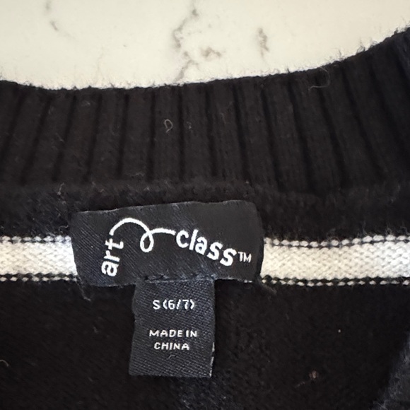 Art Class Black and White Knit Sweater Vest - Picture 2 of 5